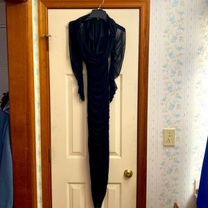 Day & Night ruched long sleeve black dress